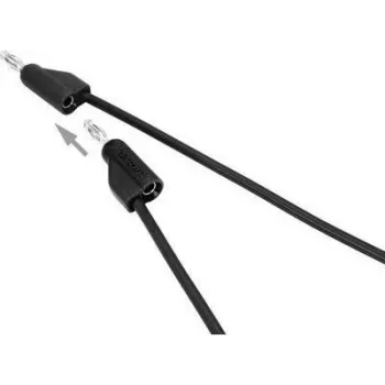VOLTCRAFT bandomasis laidas [4 mm kištukas - 4 mm kištukas] 0,5 m juodas MSB-300 (MSB-300-0.5-SW)