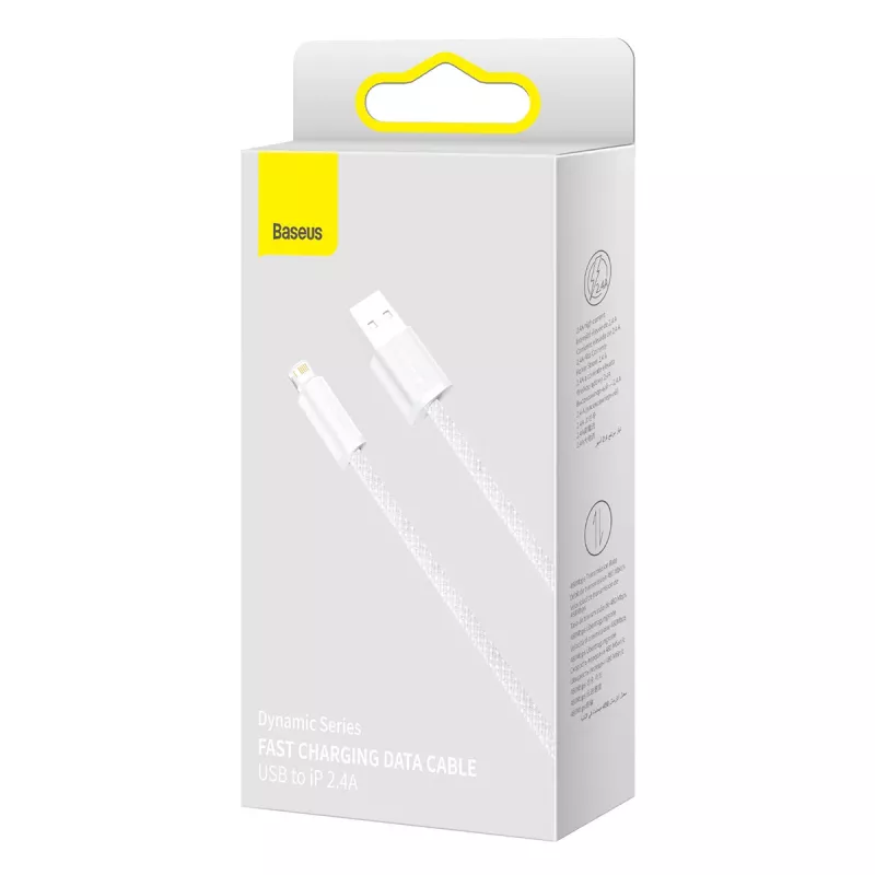 Baseus Dynamic USB į Lightning laidas, 2,4A, 2m (Baltas)