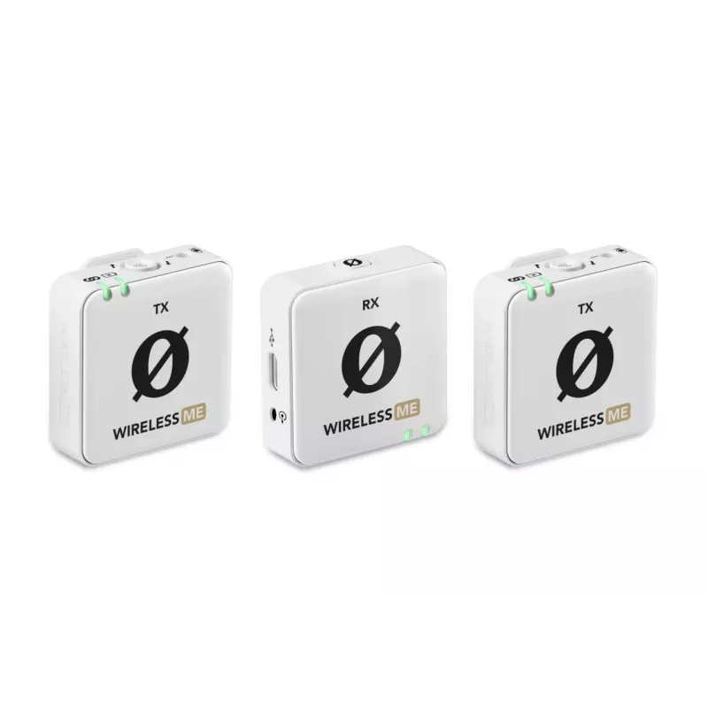RØDE Wireless ME Dual White - belaidė mikrofonų sistema su dviem siųstuvais dviejų kanalų įrašymui
