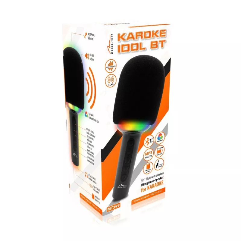 Belaidis karaoke mikrofonas su Bluetooth garsiakalbiu KARAOKE IDOL BT MT399