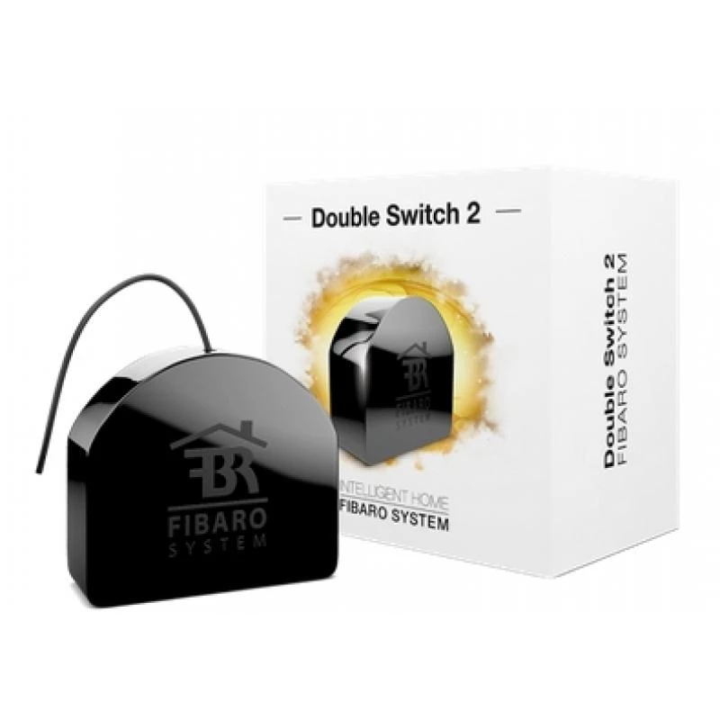 Fibaro FIBEFGS-223 Black relė — 230 V AC, 10 A, IP20, 42×38×20 mm
