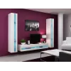 TV stovas cama meble VIGO NEW 30/180/40, baltas blizgus viršus, medžio drožlių plokštė, 1800×400×300 mm