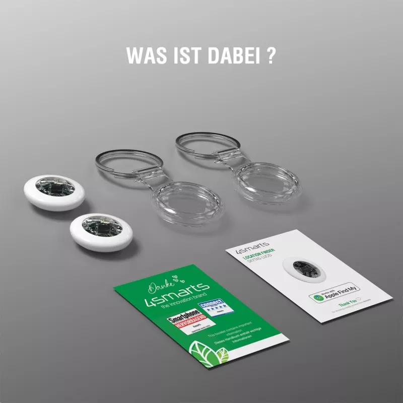 Vietos ieškiklis 4smarts SkyTag Lucid 2 vnt. – Bluetooth GPS sekiklis, baltas