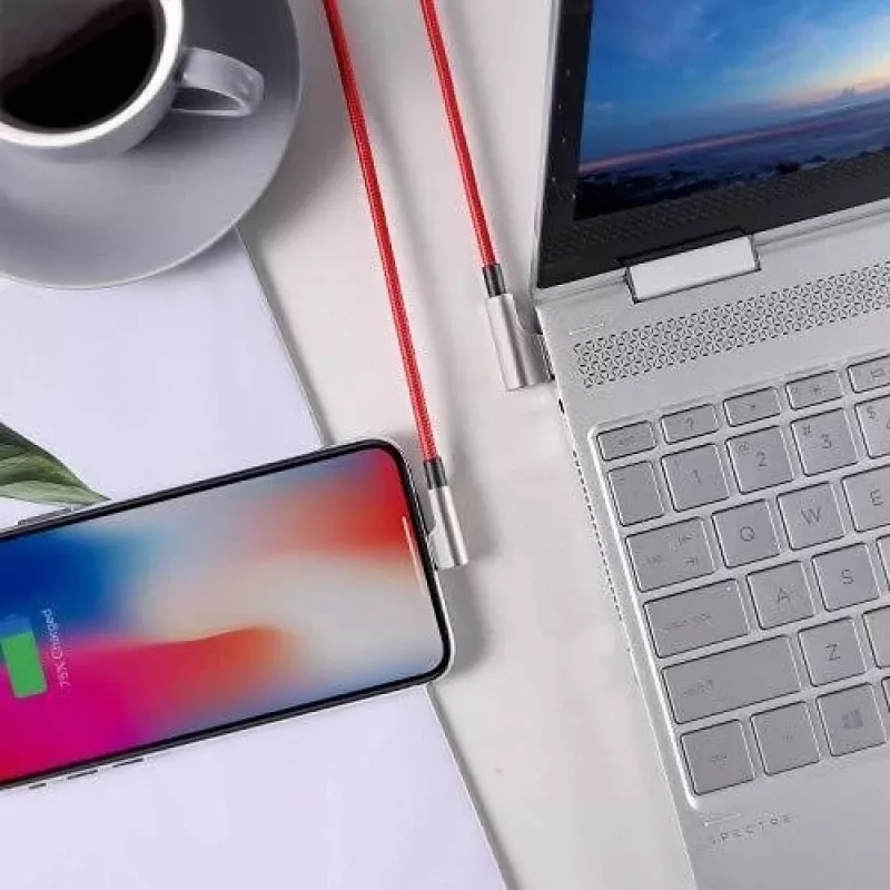 USB į Lightning laidas Aukey CB-AL01 Raudonas – Nailono pintas laidas Apple įrenginiams