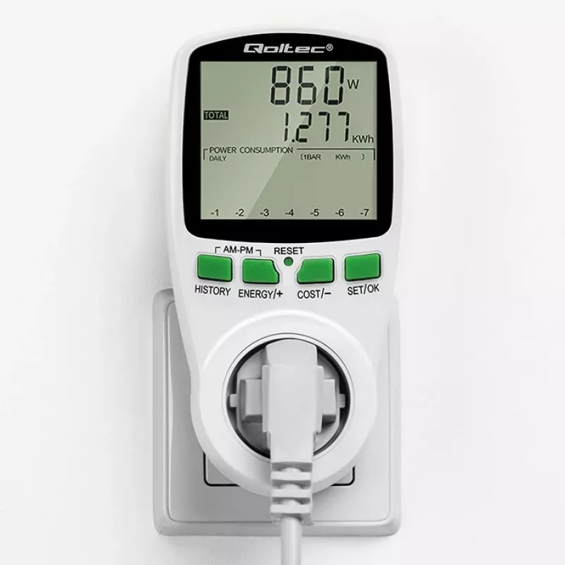 Energijos skaitiklis QOLTEC PM0627 3680W su istorija