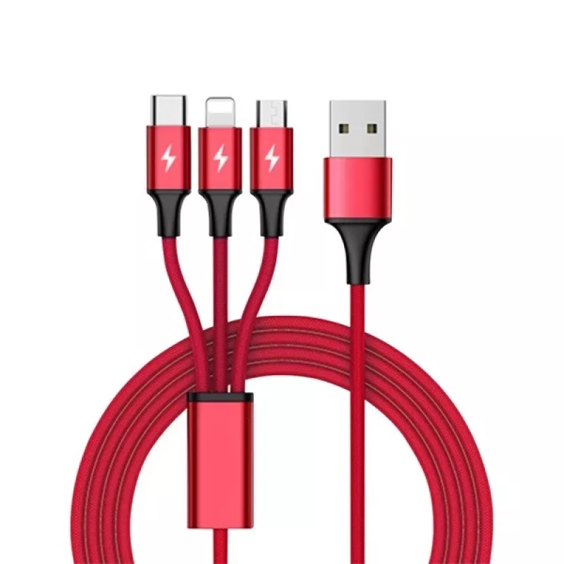 UNITEK C4049RD USB laidas 1,2 m USB A / USB C / Micro-USB B / Lightning raudonas