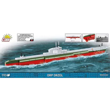 Konstruktorius Cobi ORP Orzeł 193 kaladėlių laivo modelis