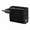 Gembird TA-UC-PDQC30LCD-BK-02 universalus greitasis kroviklis, juodas, 30 W, AC, vidaus naudojimui