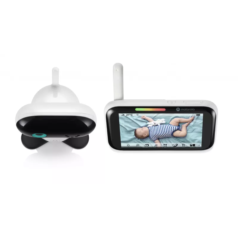 Motorola Solutions PIP1710 Connect 5 besielis vaizdo kūdikio monitorius su sukamu ir pakreipiamu 5 colių HD ekranu (120MOTOPIP1710C)