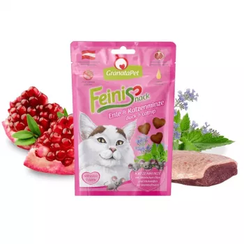 Fox4Pets GRANATAPET FeiniSnack Duck & catnip mėsingas kietas skanėstas katėms, 50 g, be cukraus, be glitimo