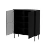Komoda cama meble CORTINA 102x40x118 cm, juoda, medžio drožlių plokštės korpusas, 16 mm, durys 18 mm