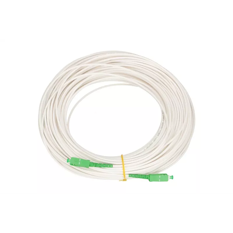 Patchcord Extralink SC/APC–SC/APC vienmodis G.657.A2 3 mm Simplex LSOH 10 m, baltas