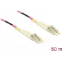 Tinklo laidas DELOCK LWL LC Duplex į LC Duplex daugiamodis OM4 50 m geltonas