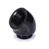 Alphacool 17590 vandens bloko adapteris 45° G1/4 inch moteriškas / vyriškas, matinė juoda, 20 mm × 21 mm × 21 mm