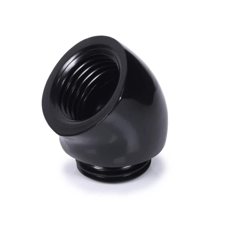 Alphacool 17590 vandens bloko adapteris 45° G1/4 inch moteriškas / vyriškas, matinė juoda, 20 mm × 21 mm × 21 mm