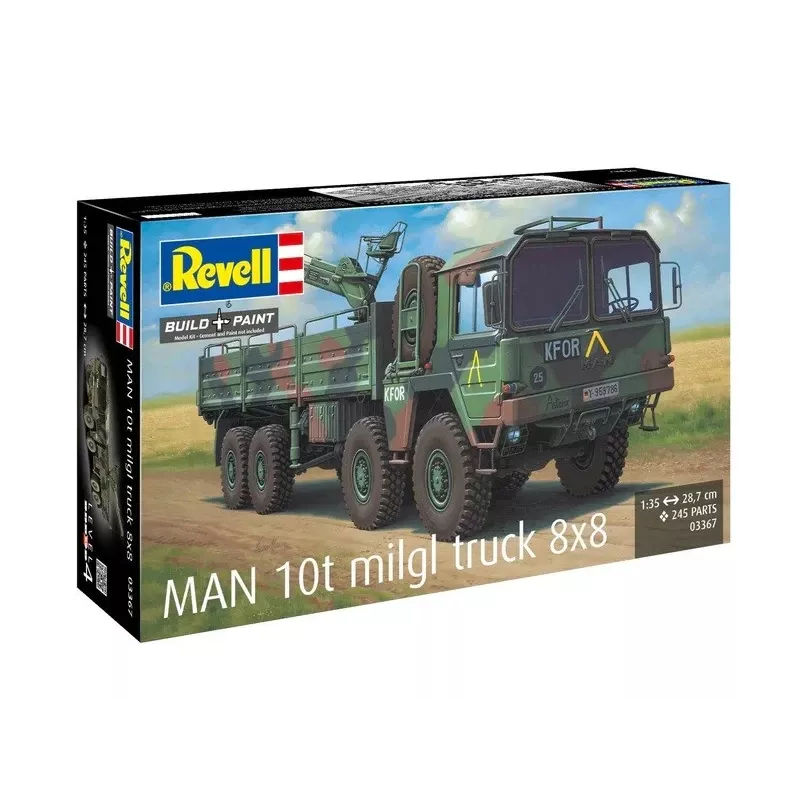 Plastikinis modelis REVELL Man 10T Milgl 8x8 sunkvežimis 1/35 masteliu