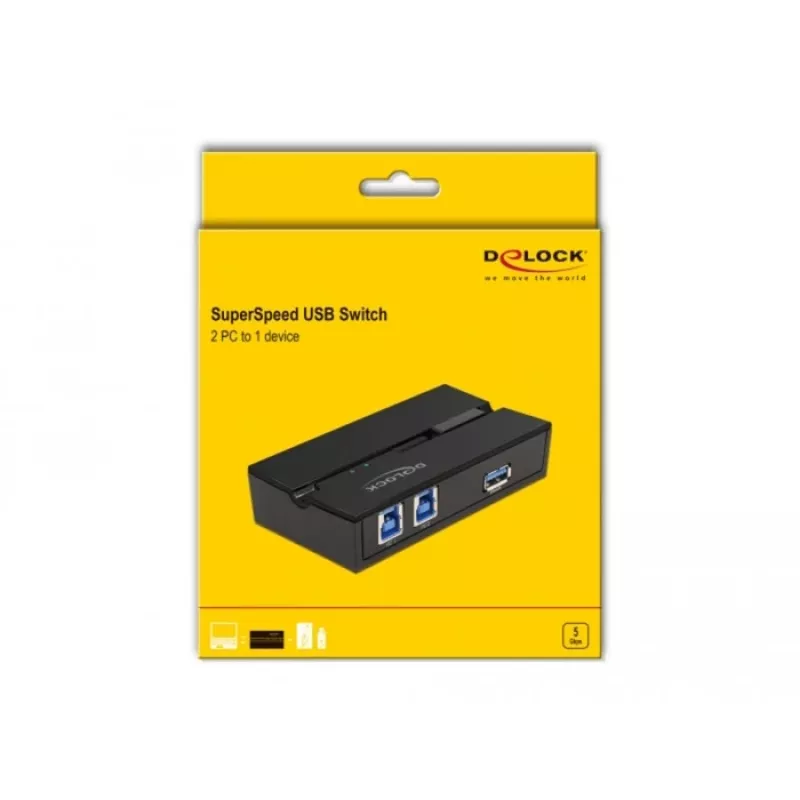 DeLOCK 11495 USB 3.0 jungiklis iki 5 Gbit/s juodas plastikinis