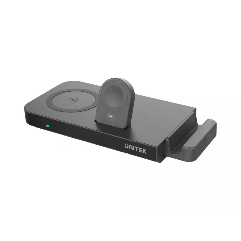 UNITEK MagMighty Combo 5 – 5 viename belaidis įkroviklis (telefonui, laikrodžiui, ausinėms) juodas