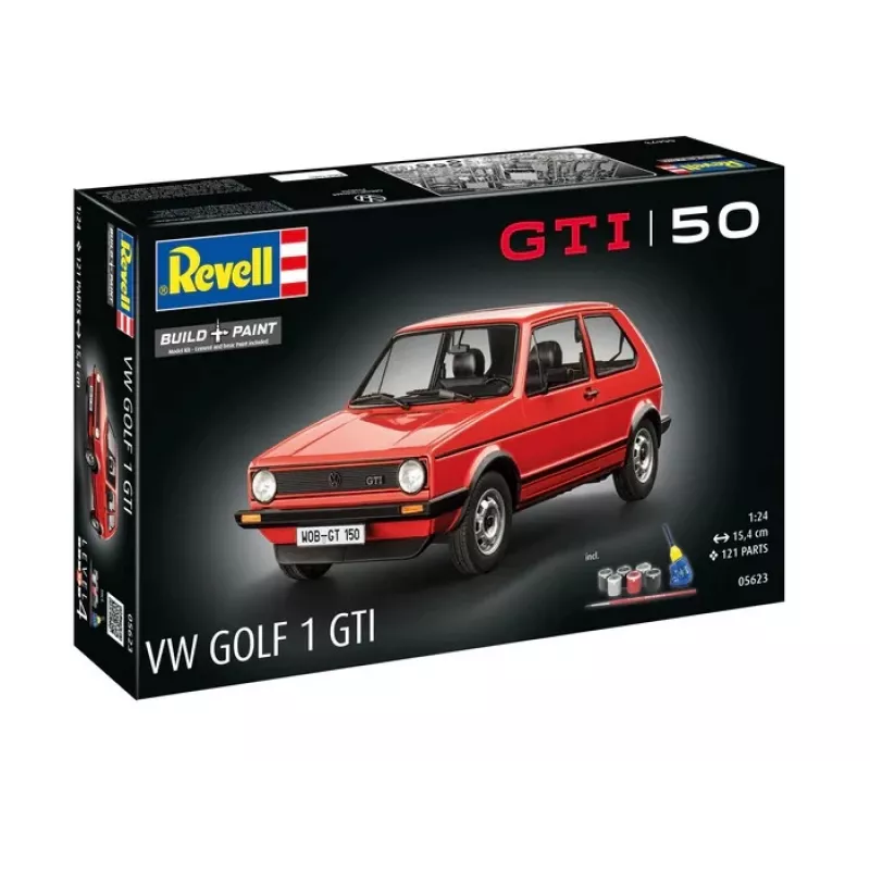 Plastikinis modelis automobilio REVELL VW Golf1 GTI 50 metų 1:24 masteliu