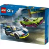 LEGO City policijos automobilio ir raketinio automobilio gaudynės 60415 – 213 dalių, 2 minifigūrėlės, nuo 6 metų