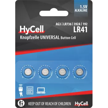 Ansmann HyCell 1516-0025 - Baterija vienkartinė - LR41 - Šarminė - 1,5 V - 4 vnt. - Sidabrinė