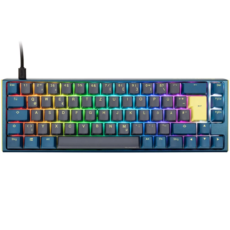 Ducky One 3 SF DayBreak klaviatūra Gaming USB Vokietiškas Juodas Mėlynas 65% Mechaninė RGB