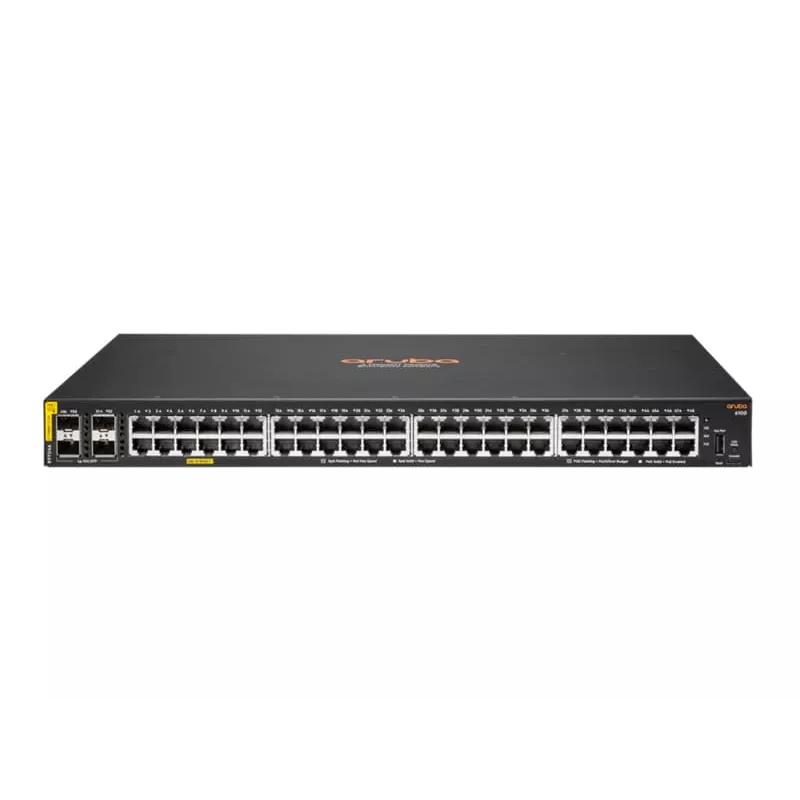 HPE Aruba Networking CX 6100 48G Class4 PoE 4SFP+ 740W jungiklis - L3 valdomas - 48 x 10/100/1000 (PoE+) + 4 x 1G/10G SFP+ (aukštinimo prievadai)