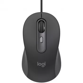 Logitech Signature Wired M520 versijai skirta laidinė optinė pelė USB-C Plug-and-Play Windows/Mac/Chrome/PC/nešiojamiesiems kompiuteriams - grafito spalva