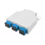 Skaidulinės optikos DIN bėgelio dėžė DIGITUS DN-963890, OS2, SC adapteris su 2 m pigtailu, plieninė, mėlyna/pilka