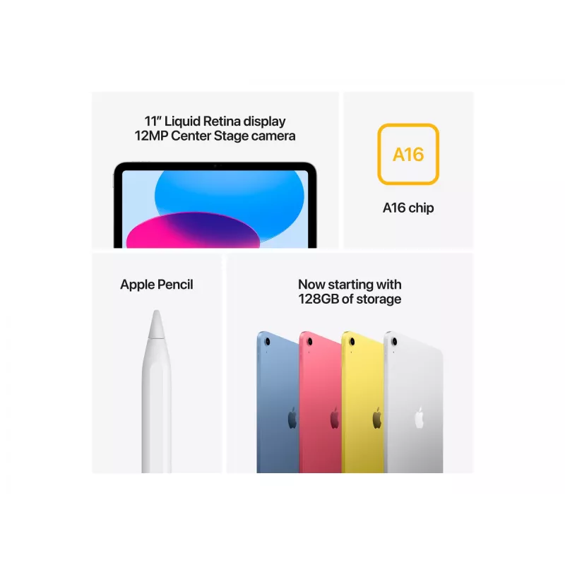 Planšetinis kompiuteris Apple iPad 11 colių A16 128GB 5G LTE-TDD & LTE-FDD iPadOS 18