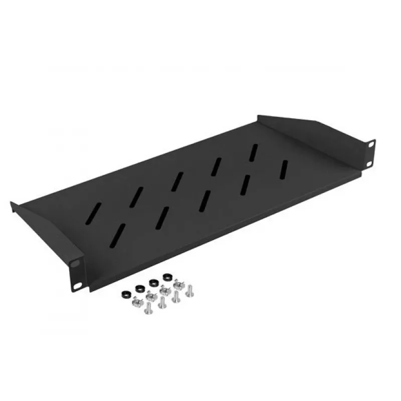 Lanberg AK-1014-B 19 colių lentyna 1U 483x220 mm, 25 kg, juoda