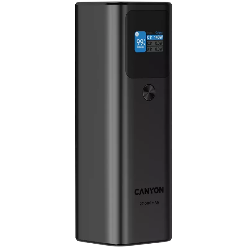 Canyon PB-2010 Powerbankas - Li-Pol - 27 000 mAh - Skaitmeninis Ekranas - 2xUSB-C + 1xUSB-A - 140W