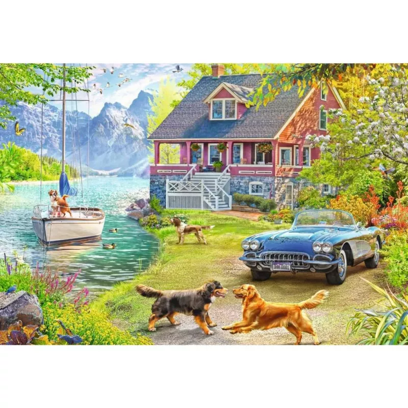 Dėlionė Ravensburger Feel Well & Puzzle – Vasaros namas prie ežero, 200 dalių