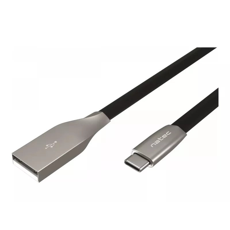 NATEC kabelis USB-C/A 2.0 1m Prati 1m juodas metalinis