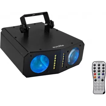 Apšvietimo šviestuvas EUROLITE DMF-4 Hybrid 4-in-1 LED gėlių efektas, daugiarėžiminis sceninis ir renginių šviestuvas