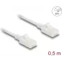 Tinklo kabelis DeLOCK RJ45 Cat.6A kištukas–kištukas U/UTP 0,5 m baltas