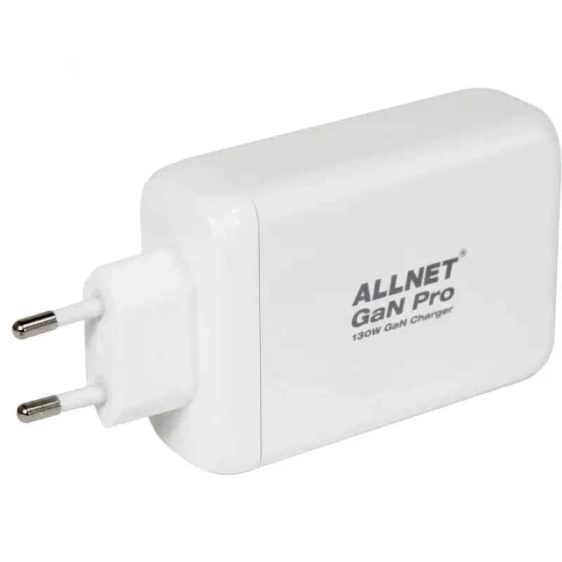 Maitinimo šaltinis ALLNET PSU-GaNPD-USB-1A3C-130W — 130W, 1× USB-A, 3× USB-C