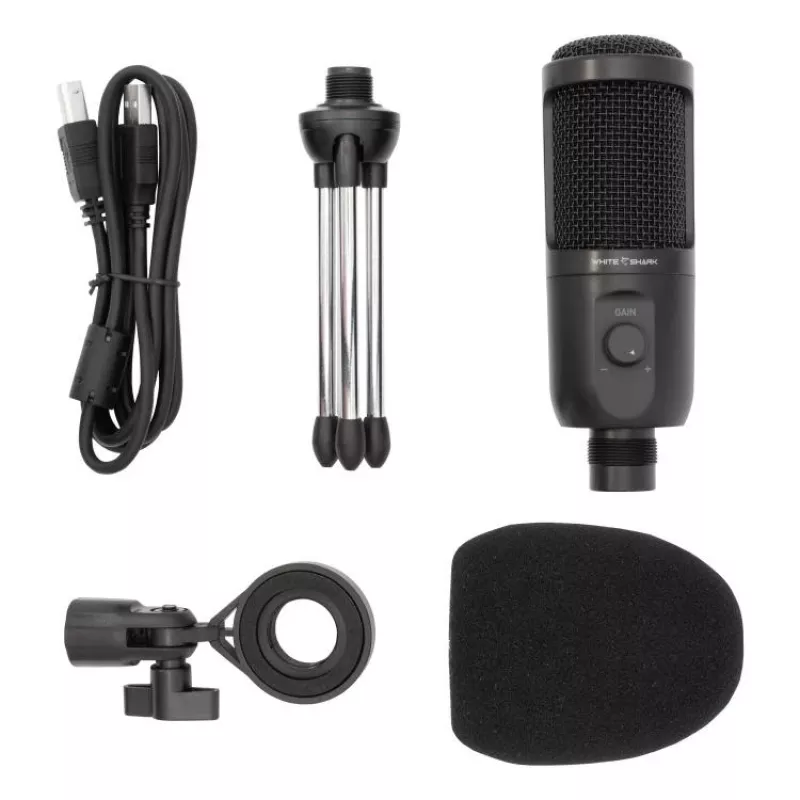 White Shark TAUS Microphone Black Studio – profesionalus kondensatorinis mikrofonas