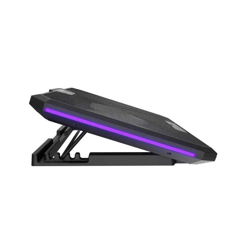 FURY GUNBAI G3 aušinimo padėklas nešiojamam kompiuteriui 14.1–17.3 col., 2 ventiliatoriai, RGB apšvietimas, 2× USB