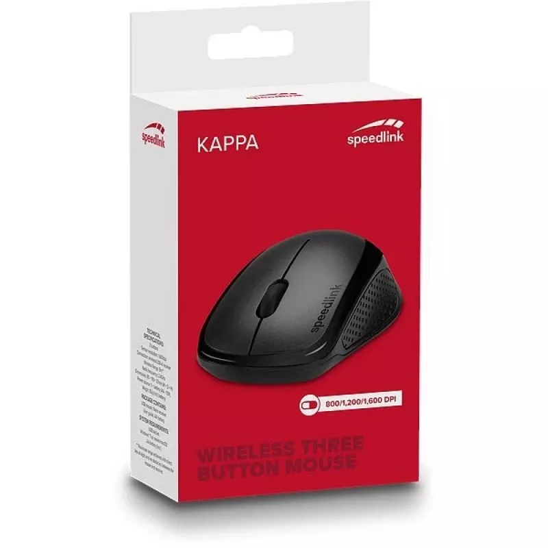 Belaidė optinė pelė SPEEDLINK KAPPA Office dešinei rankai 1600 DPI