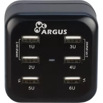 Inter-Tech Argus LS-6US - Maitinimo blokas - 34 W - 6,8 A - 6 USB išvesties prievadai (88885322)