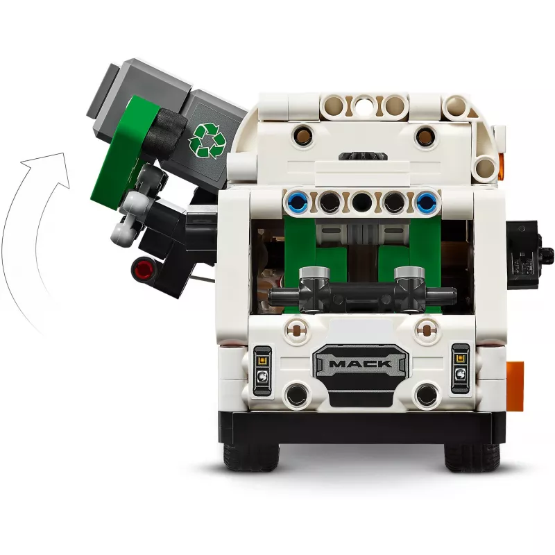 LEGO Technic Mack LR Electric Garbage Truck 42167 statybinis rinkinys – 503 detalės, motorizuotas, 230×80×90 mm