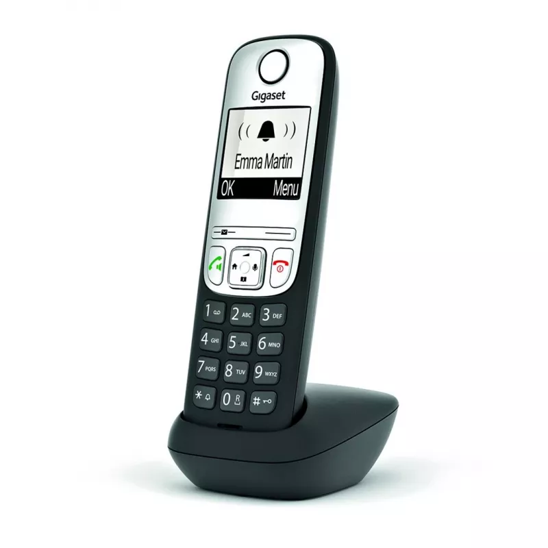 Gigaset A690HX analoginis/DECT telefonas su skambučio numerio atpažinimu, juodas/sidabrinis