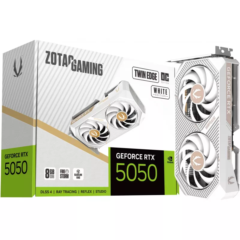 ZOTAC GAMING GeForce RTX 5050 Twin Edge OC 8GB GDDR6 Balta vaizdo plokštė