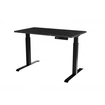Cama Meble elektrinis reguliuojamo aukščio stalas MOON 121x67 cm, stačiakampis medžio drožlių plokštės viršus, 72–120 cm juoda/san sebastian
