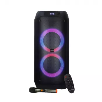 Nešiojamas garsiakalbis MANTA ATTIS SPK0802 120W, Bluetooth, laidinis įėjimas, įkraunamas, FM, LED lemputės