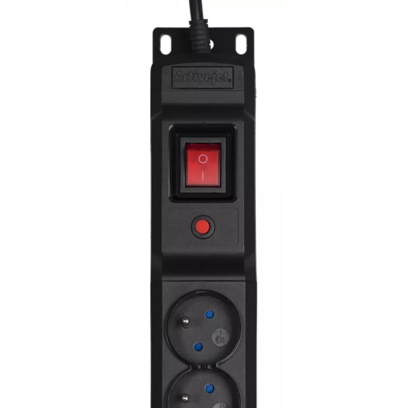 Activejet COMBO 12 lizdų ilgintuvas 1,5m juodas
