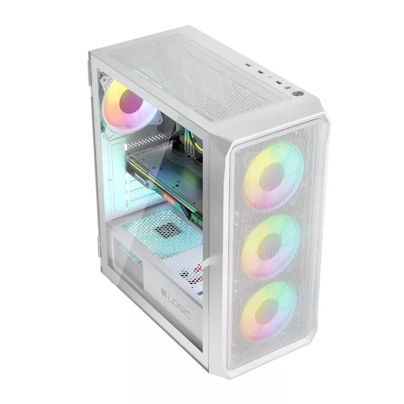 Korpusas Logic PORTOS ARGB MINIDI USB 3.0 Baltas
