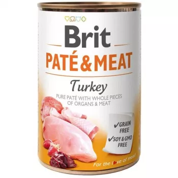 BRIT Paté & Meat su kalakutu – šlapias šunų ėdalas – 400 g
