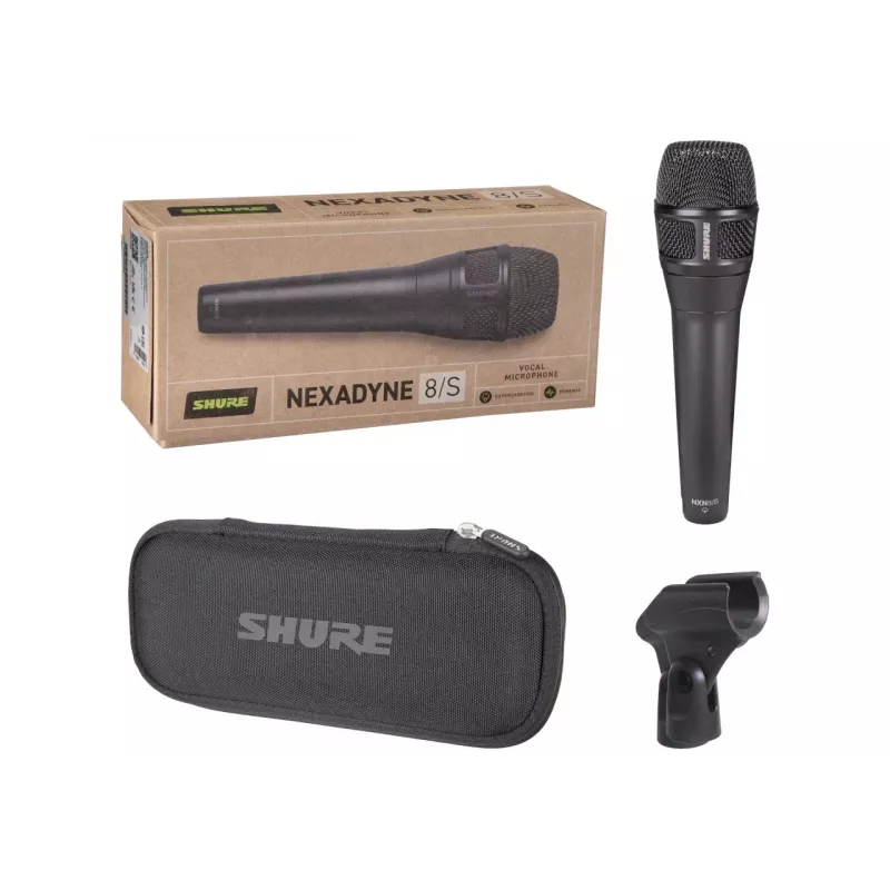Shure Nexadyne™ 8/S – dinaminis mikrofonas, superkardioidinis su XLR jungtimi, juodas